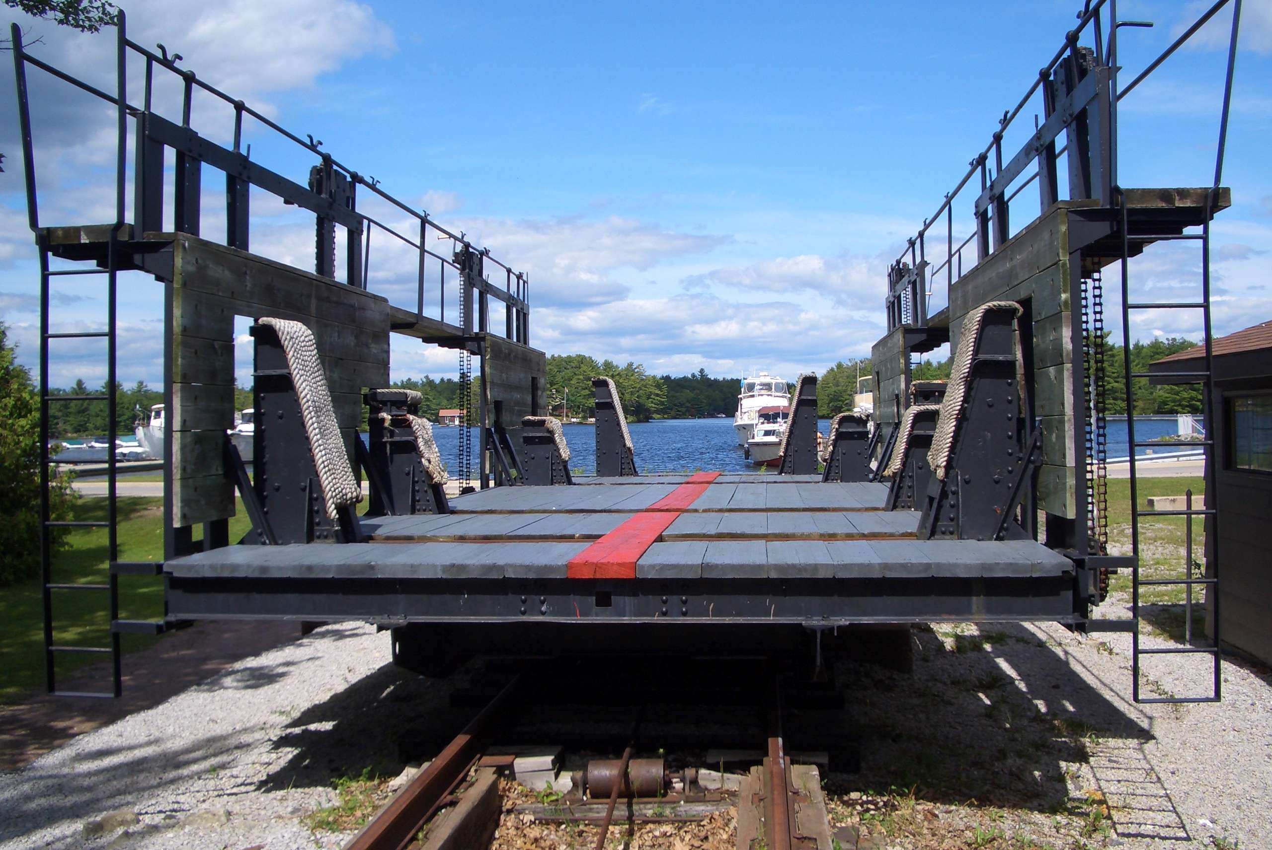 The original Big Chute Marine Railway on the Trent-Severn Waterway